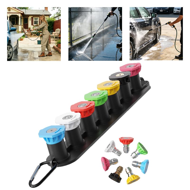 Kit 7 Bicos Kers para Lavadora de Alta Pressão com Engate Rápido.