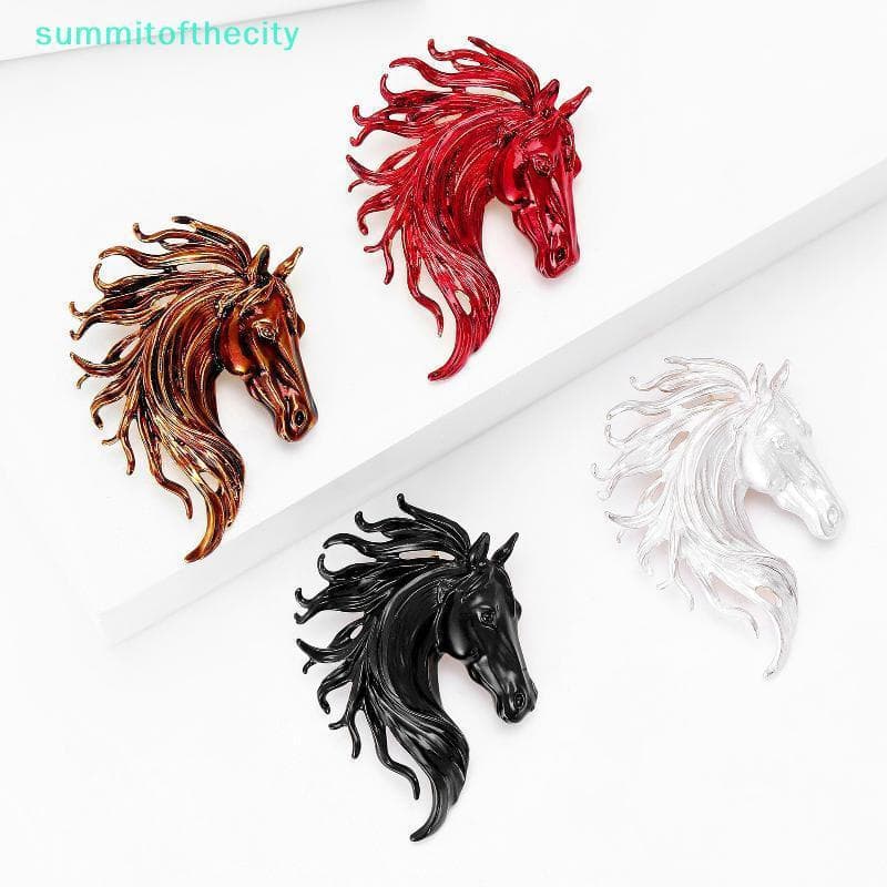 Broches De Cabeça De Cavalo Esmaltados Da Moda Para Mulheres , Alfinetes De Pônei De Animais Do Zodíaco , Acessórios De