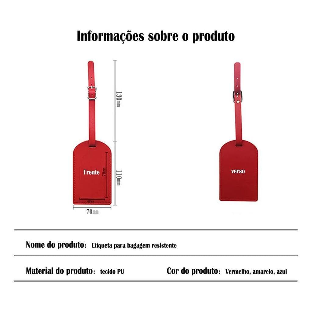 Kit 3 Tag De Mala Viagem Etiqueta De Identificação Bagagem