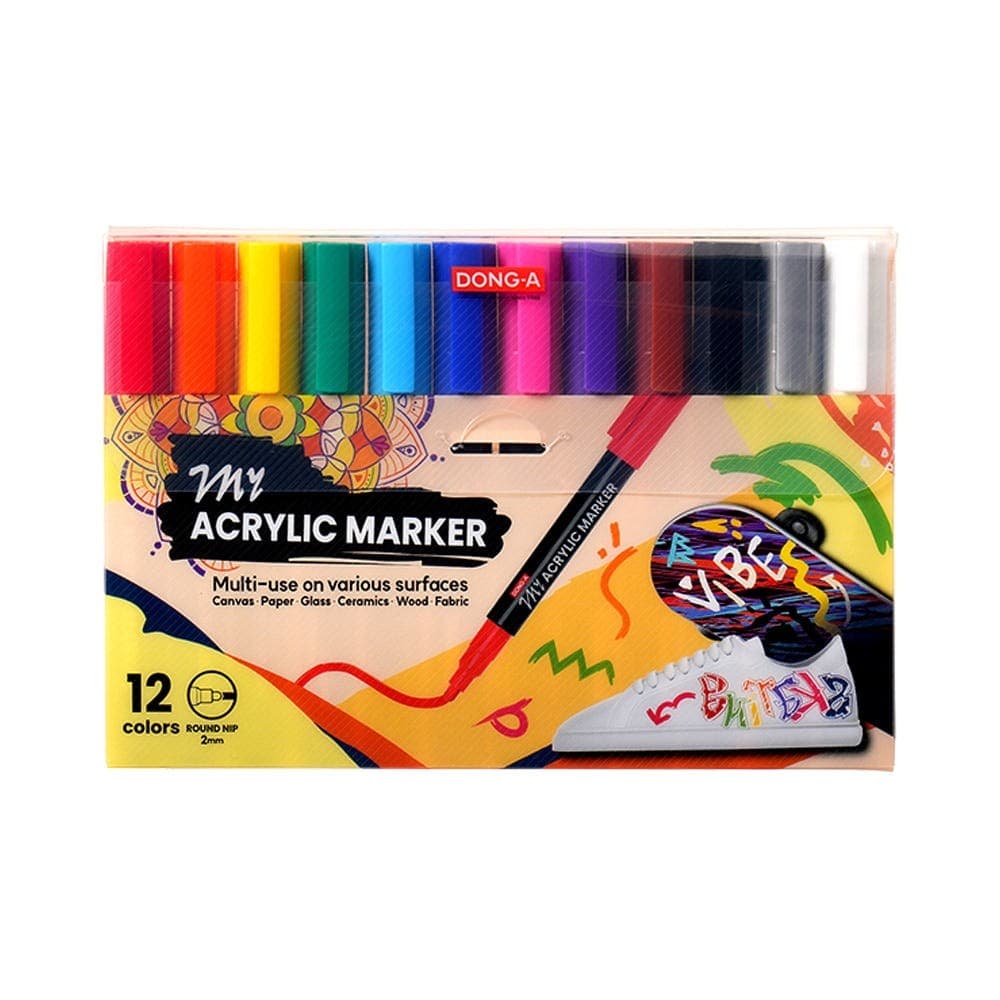 DONG-A My Acrylic Marker 12-Color / Round NIP 2mm