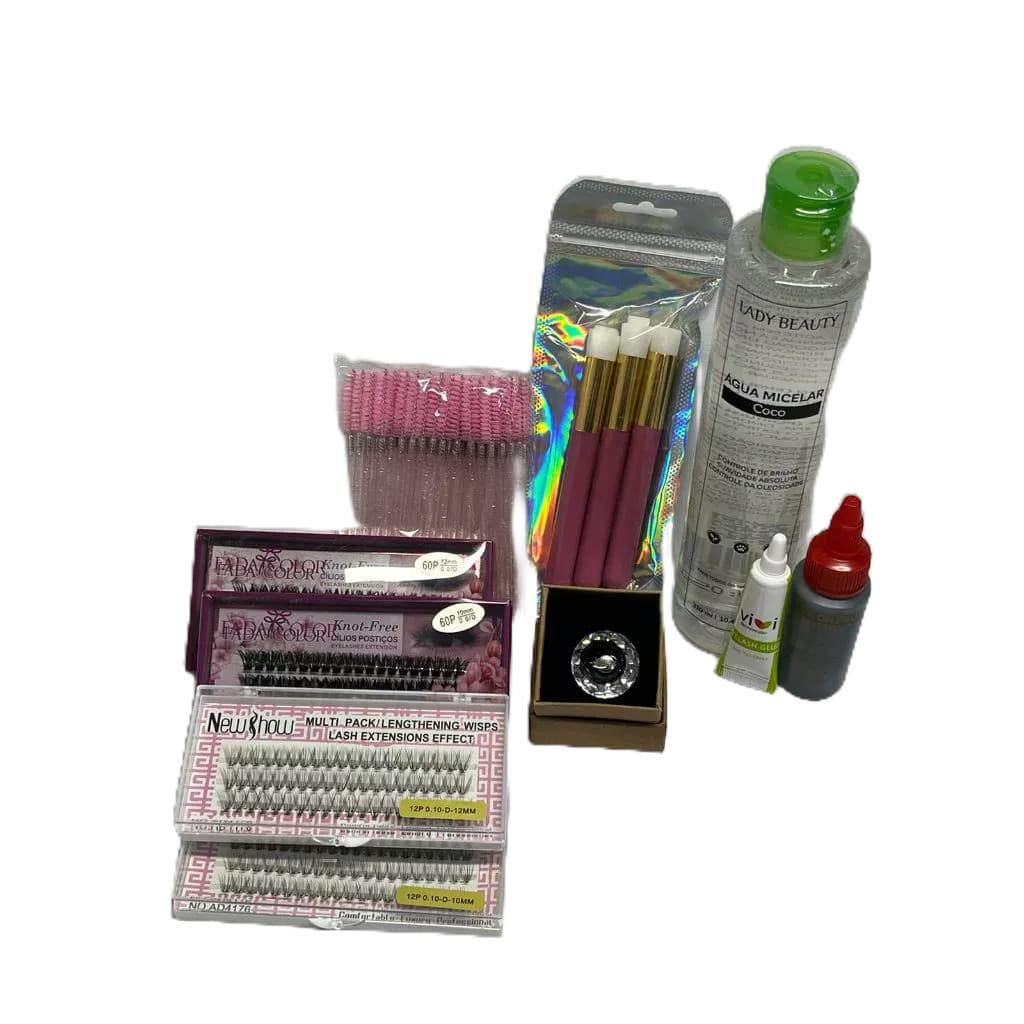 KIT COMPLETO  EXTENÇÃO DE  CÍLIOS TUFINHO COM COLA VIVI BISNAGA E SALON PRO