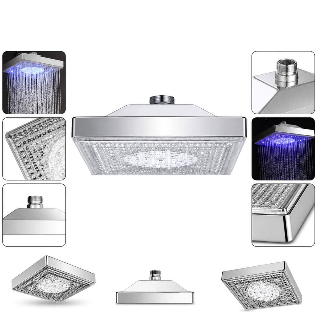 Chuveiro Ducha Quadrada com Led Colorido