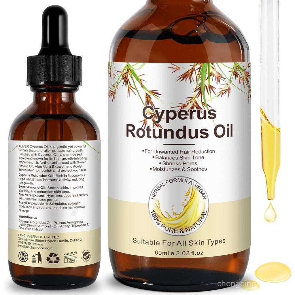 Óleo de Cyperus Rotundus para Remoção de Pelos, Reduz o Crescimento de Pelos Indesejados, Hidrata e Acalma a Pele, Reduz