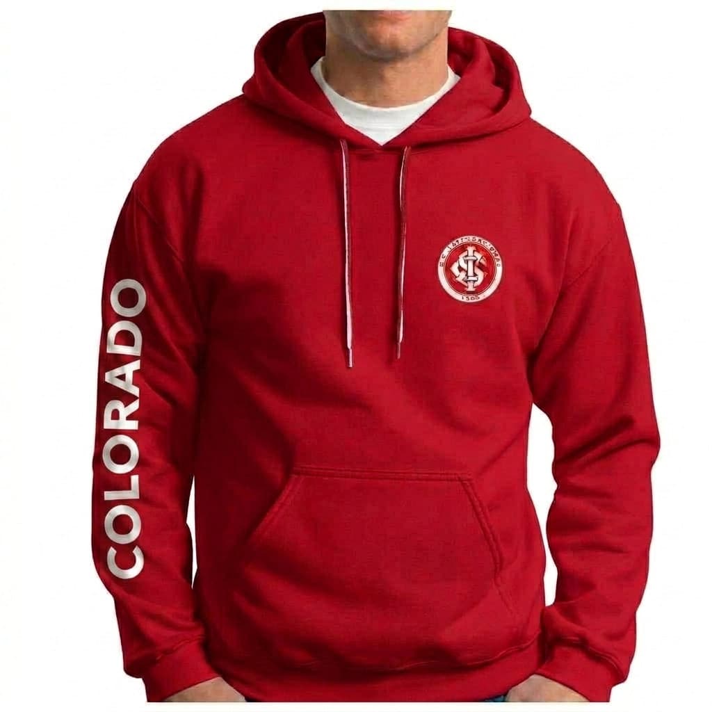 Moletom de Time Gaucho Esportivo Confortável Blusa de Frio Inter Masculina Casaco Colorado Torcedor
