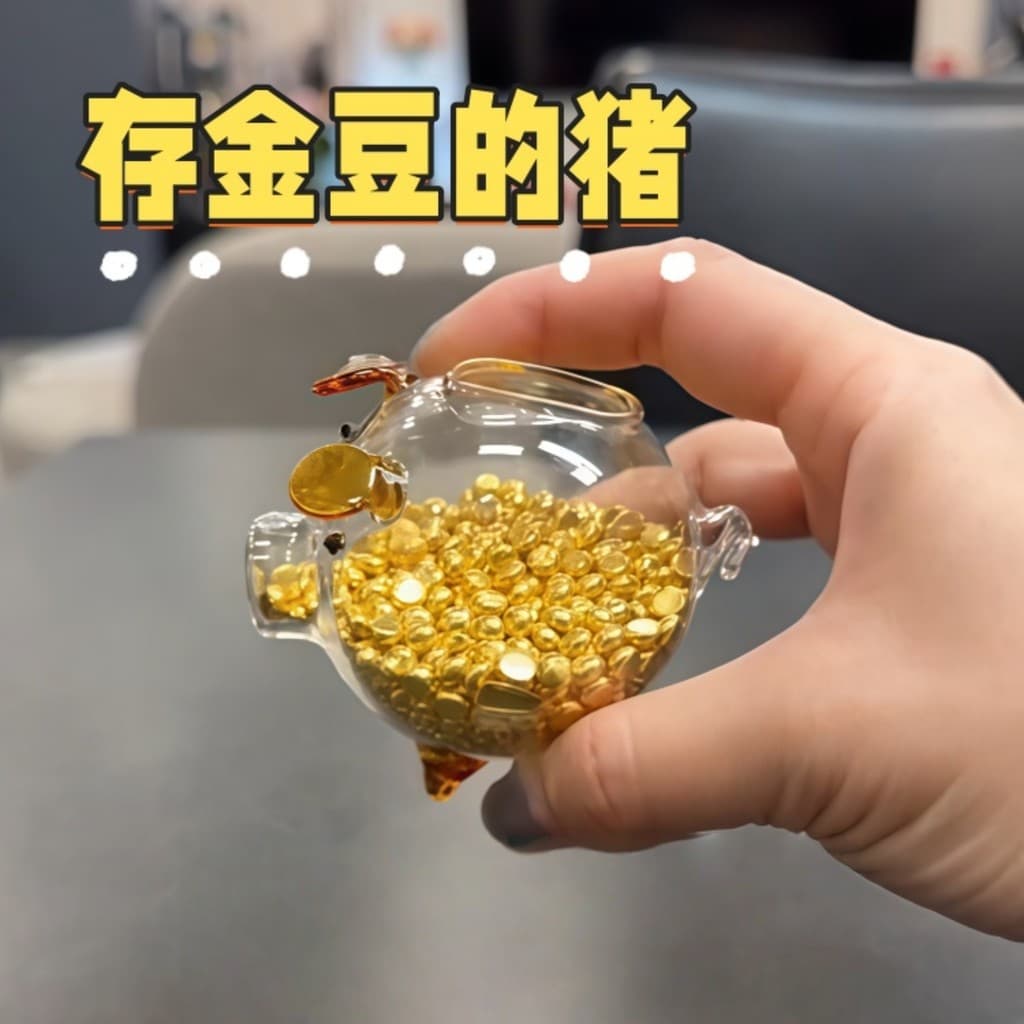 Garrafa de armazenamento de ervilhas douradas salvar ervilhas douradas porco dourado cofrinho depósito garrafa de ouro M