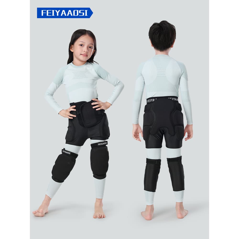 Joelheiras para quadril de esqui Joelheiras Folheado infantil Desgaste interno Conjunto completo Equipamento de proteção