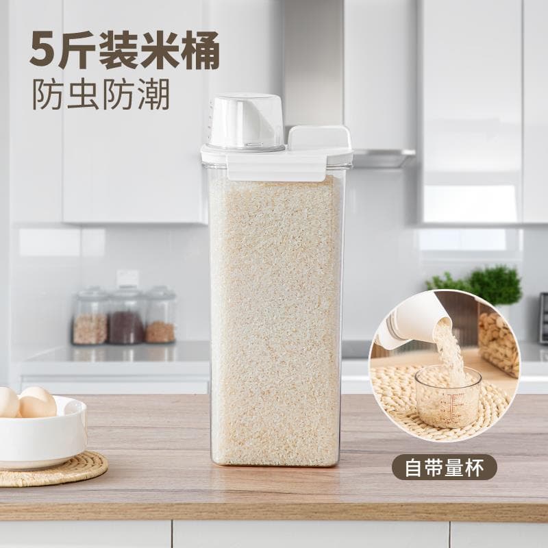 Balde de arroz de qualidade japonesa doméstico 3kg à prova de insetos à prova de umidade embalagem de farinha alimentos