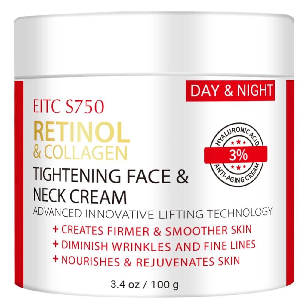 Creme de Retinol para o Rosto, Creme Antienvelhecimento para o Pescoço para Firmar e Tonificar com Colágeno e Ácido Hial