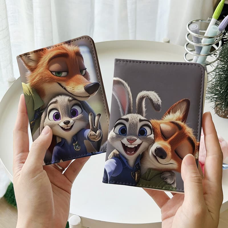 Nick Judy Porta-cartões fofo Bolsa para documentos Capa protetora Multi-desenho animado Porta-passaporte Função Cartão d