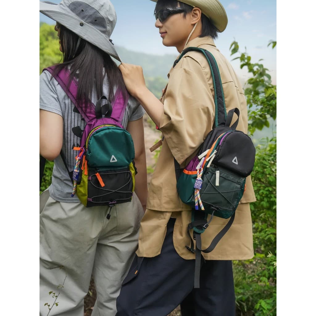 Contraste cor impermeável leve Street Wear Mini esportes caminhadas mochila das mulheres dos homens caminhadas saco de v