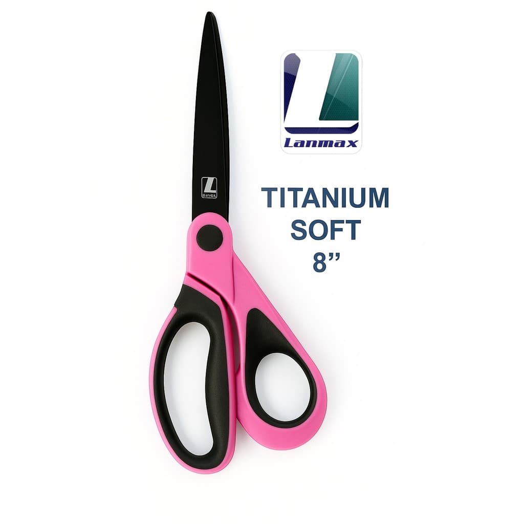 Tesoura lanmax Titânio Emborrachada Multiuso TECIDO PAPEL EVA COZINHA ESCRITÓRIO ESCOLA LANMAX 20 CM
