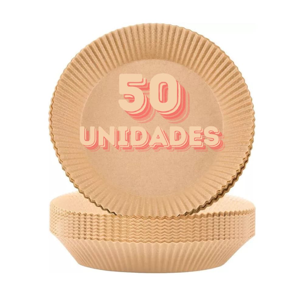 Kit 50 Forros de Papel Descartável para Air Fryer 3L a 5L Antiaderente