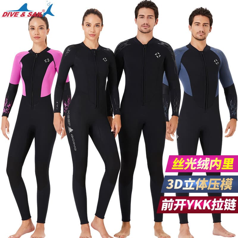 2024 novo estilo 3mm terno de mergulho masculino de uma peça quente surf terno de mergulho feminino de manga comprida à