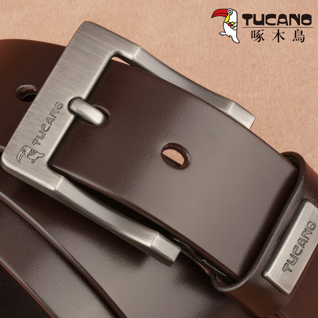 Woodpecker masculino pino fivela cinto primeira camada cinto de couro moda simples cinto de couro negócios Casual All-Ma