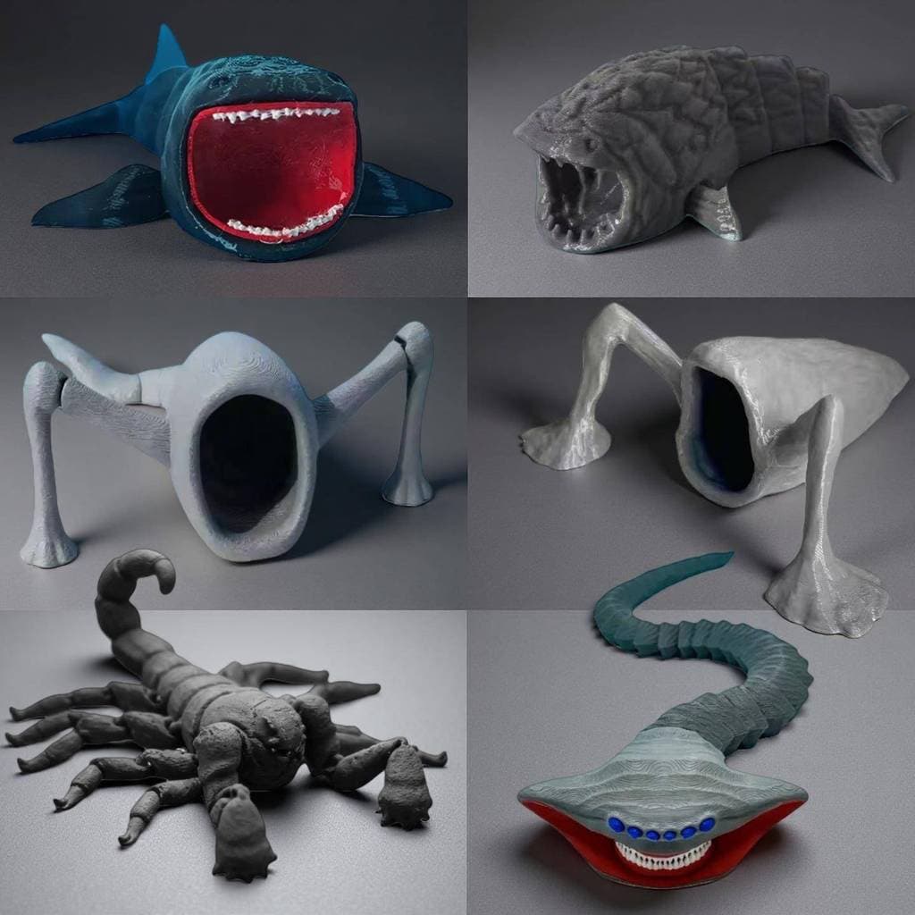 Brinquedo Deep-Sea Trek Impressão 3D Monstro Marinho Maya Bruhendson Eater Beast Modelo Transporte Rápido