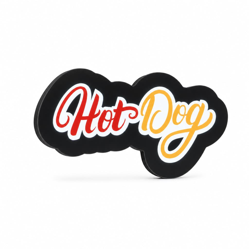 Letreiro Luminoso Hot Dog Lettering - Decoração Hot Dog