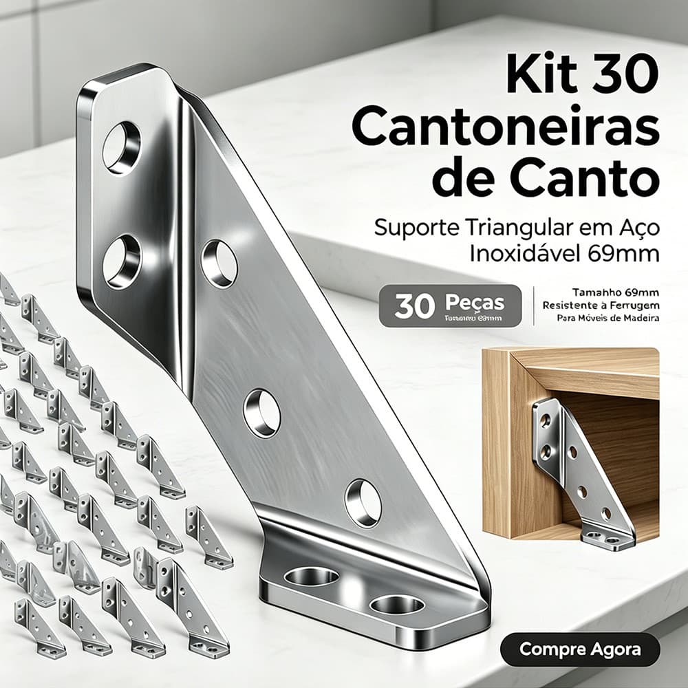 Kit 10/20/30 Peças Conector De Canto Aço Inoxidável Suporte Universal Para Móveis De Madeira