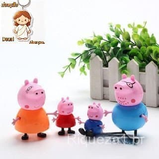 Família Peppa Pig: 4 Figuras Sortidas em Plástico Defeituoso