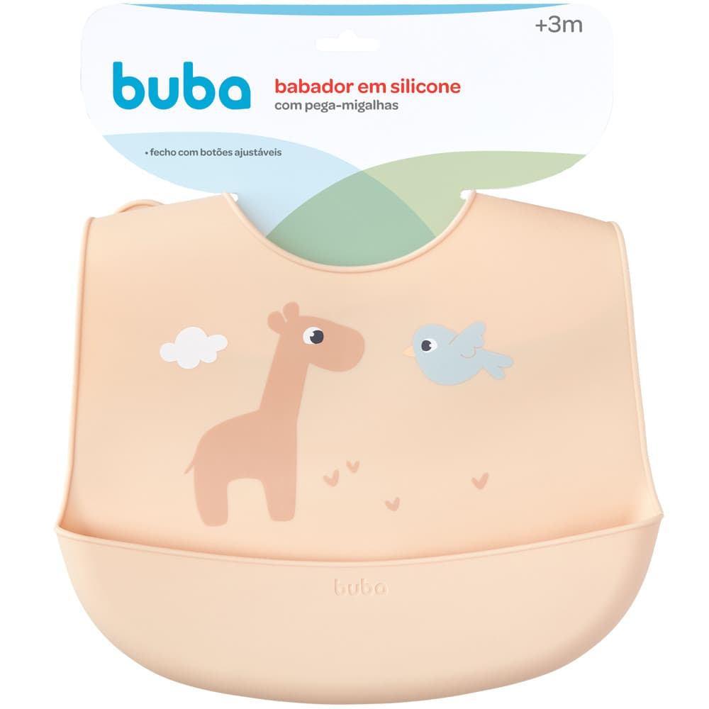 BABADOR DE SILICONE COM PEGA-MIGALHAS CLOUDY BEGE