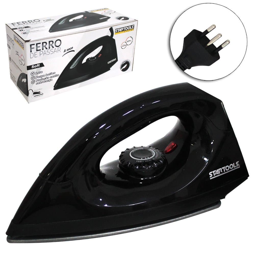 Ferro de Passar A Seco Soft 220V - Preta