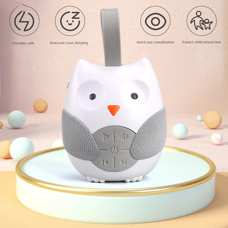 Máquina portátil de ruído branco Dispositivo calmante para coruja para uso em bebês com 10 músicas leves COD