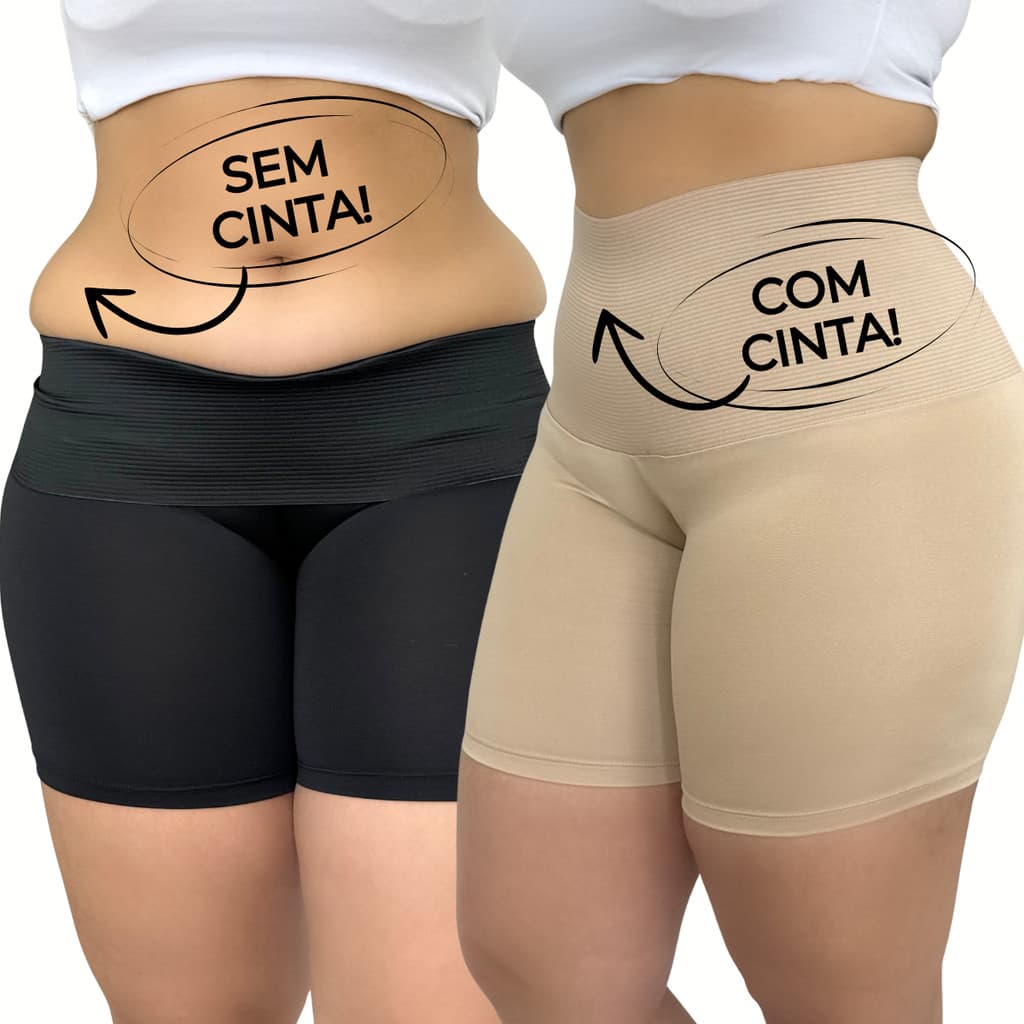 Cinta Short Modeladora Plus Size Short Feminina Alta Compressão