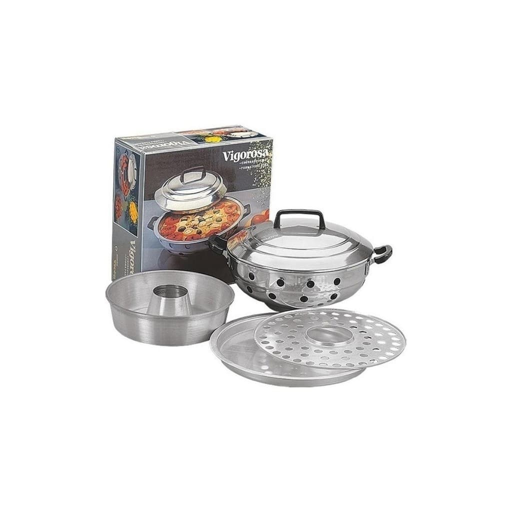 Panela Forma Vigorosa 3x1 Alumínio Vigor Bolo Pizza Churrasco