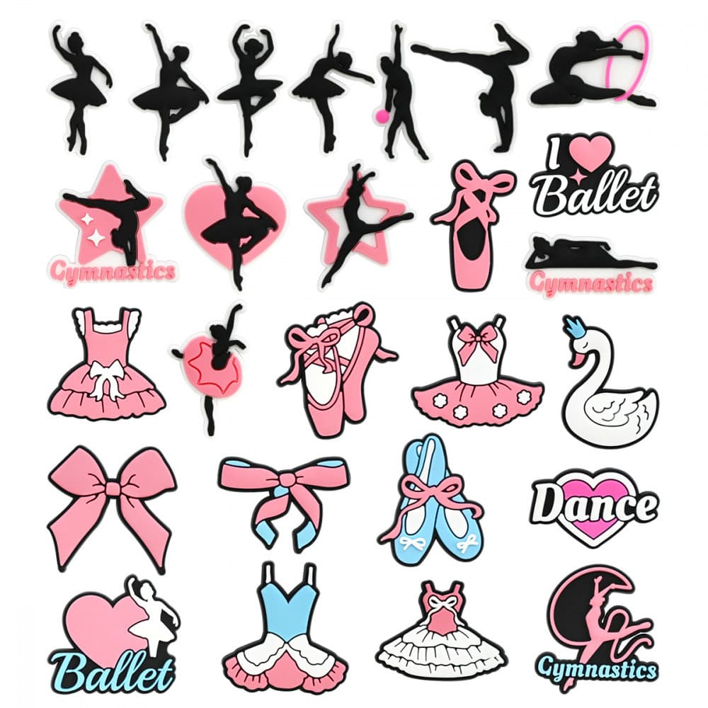 Sapatos Charm Ballet 26 Estilo Elegante Acessórios Decorativos de PVC Botões e Alfinetes de Sandálias com Presentes para