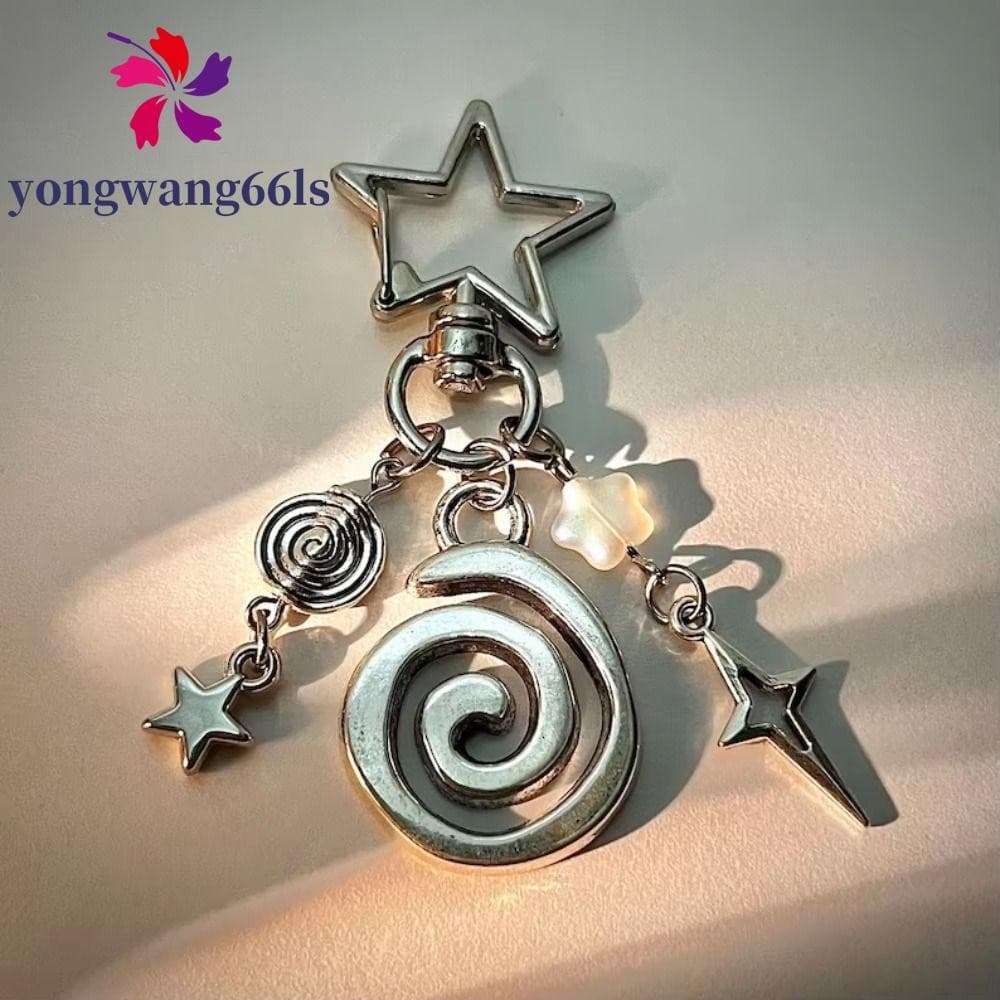 Chaveiros YONGWANG Rockstar , Chaveiro De Aranha Em Formato De 8 Estrelas Preto Da Sorte , Pingente Y2k Com Contas Preta