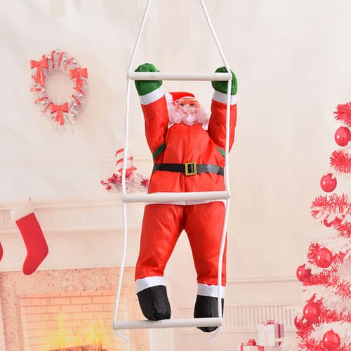 Papai Noel Subindo As Escadas Natal Decoração Sacadas  Vermelho Não há
