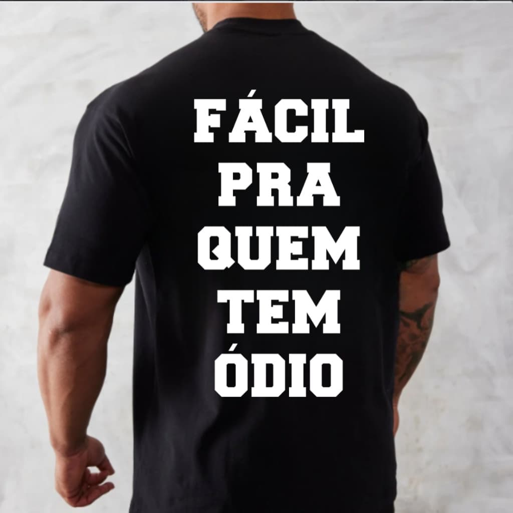 Camiseta Regata Oversized Streetwear Estampada Fácil Para Quem Tem Ódio Maromba Academia Musculação