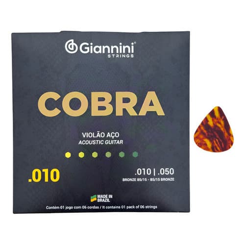 Encordoamento Para Violão Aço Giannini Cobra Bronze 85/15 G