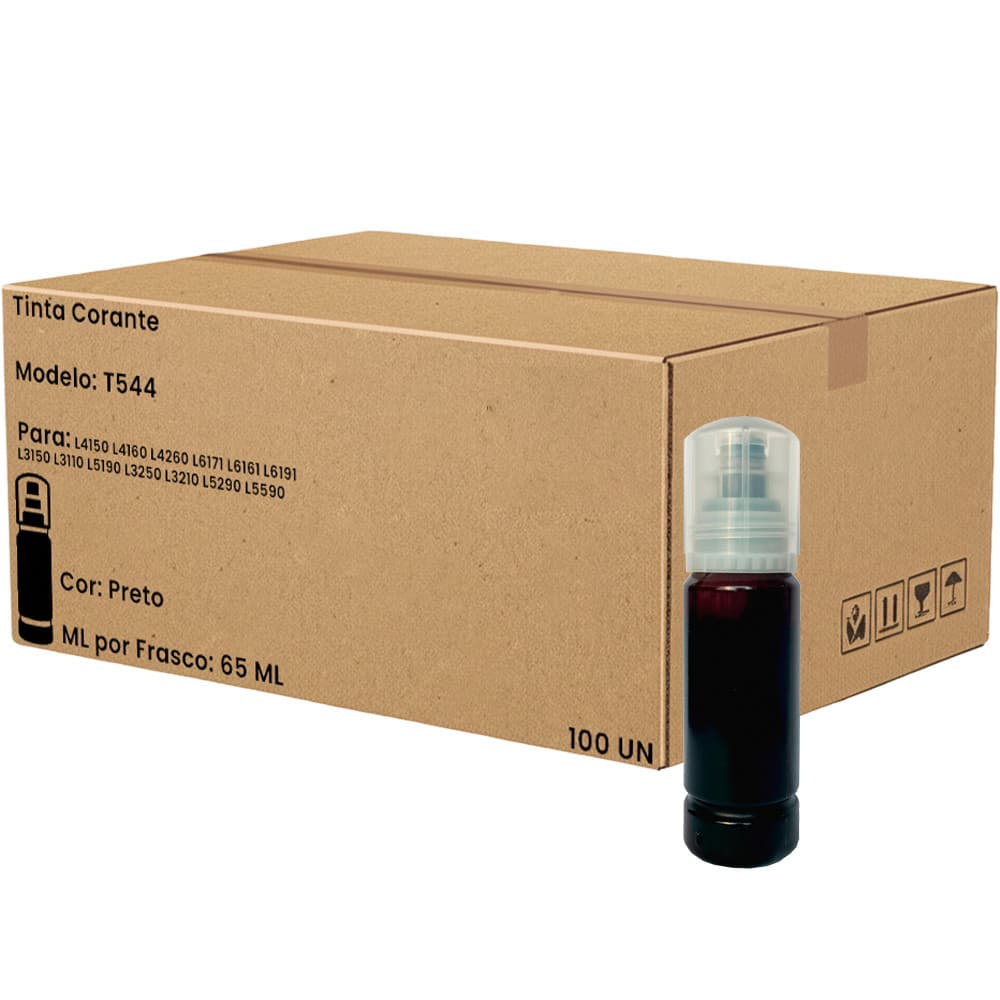 Kit 100 Refil Tinta Para Epson T544 L3150 L3110 L5190 L3250