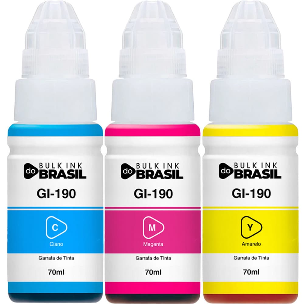 Kit 3 Tintas Para canon G3110, G3111, G4100 G2100 G2110 Gi-190
