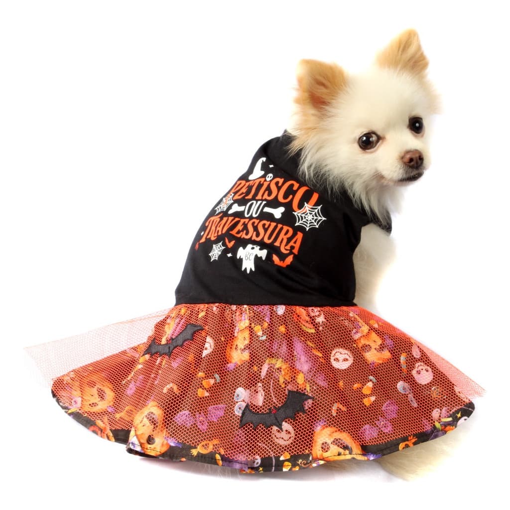 Roupa Para Cachorro Vestido Fantasia Halloween Pet Festa