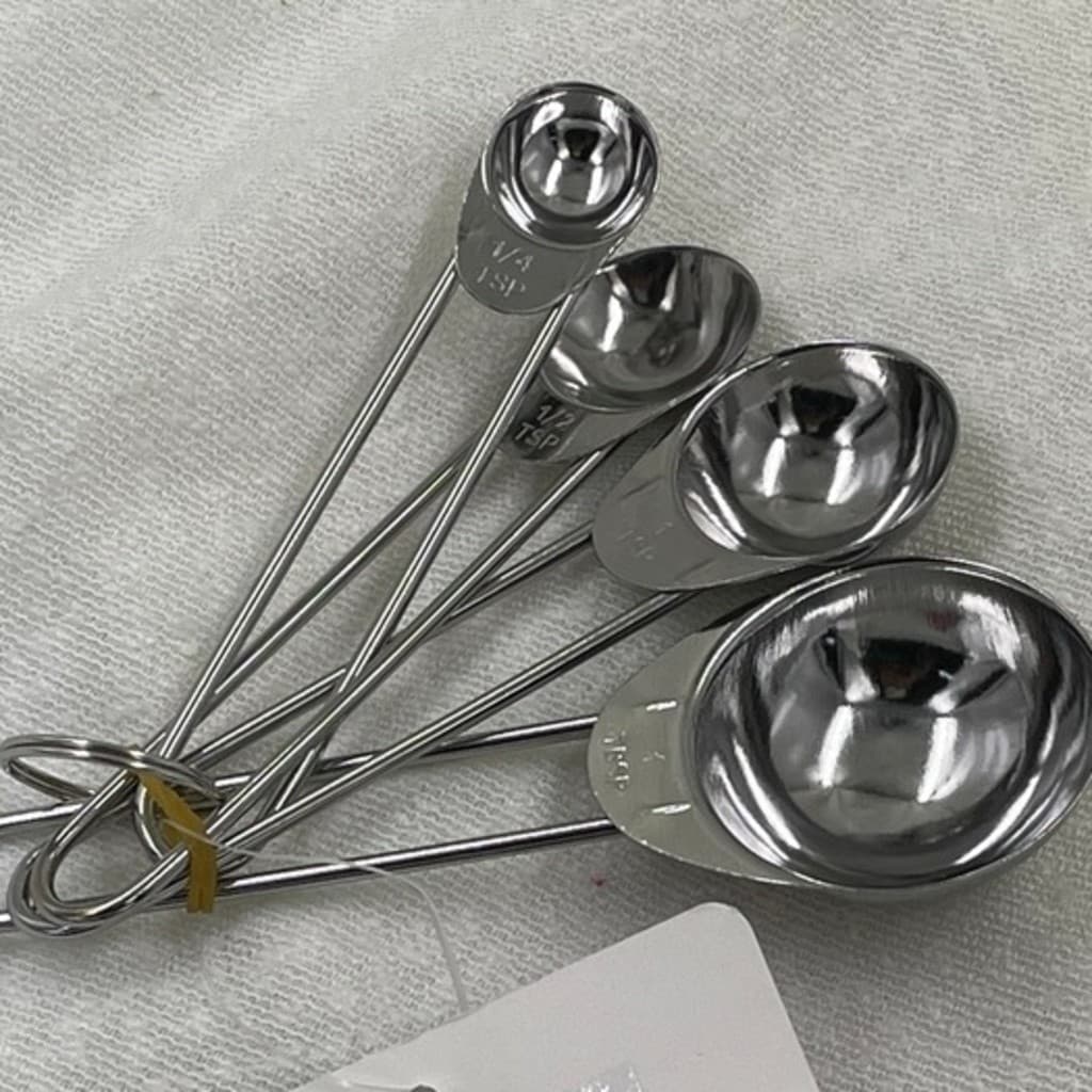1 UNI-Conjunto de 4 Colheres Colher Medidoras Medidora Inox Top Util