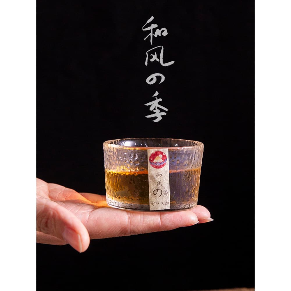 Estilo japonês quatro estações copo de água de vidro xícara de chá padrão martelo pequena xícara de chá Kung Fu xícara d