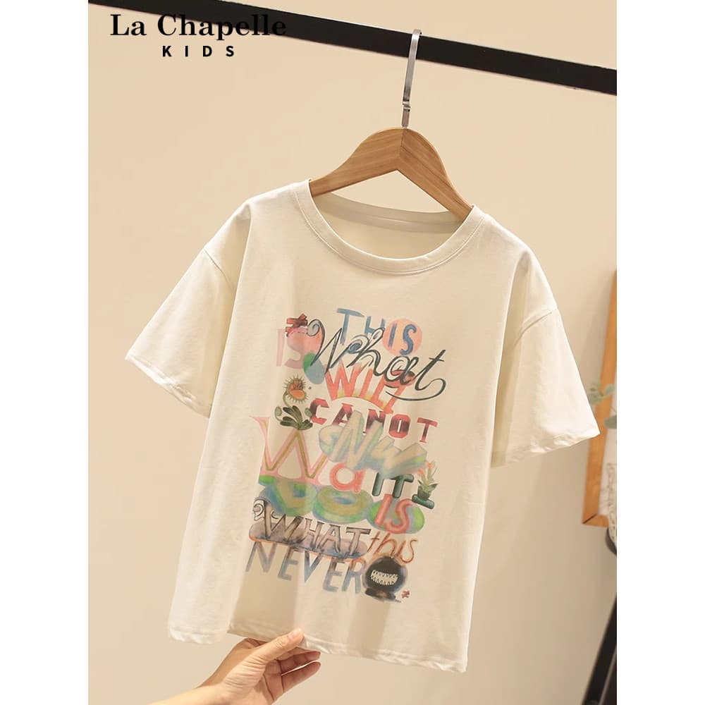 Lasherbell roupas infantis meninas de manga curta roupas de verão fino solto camiseta moda infantil Casual roupas superi
