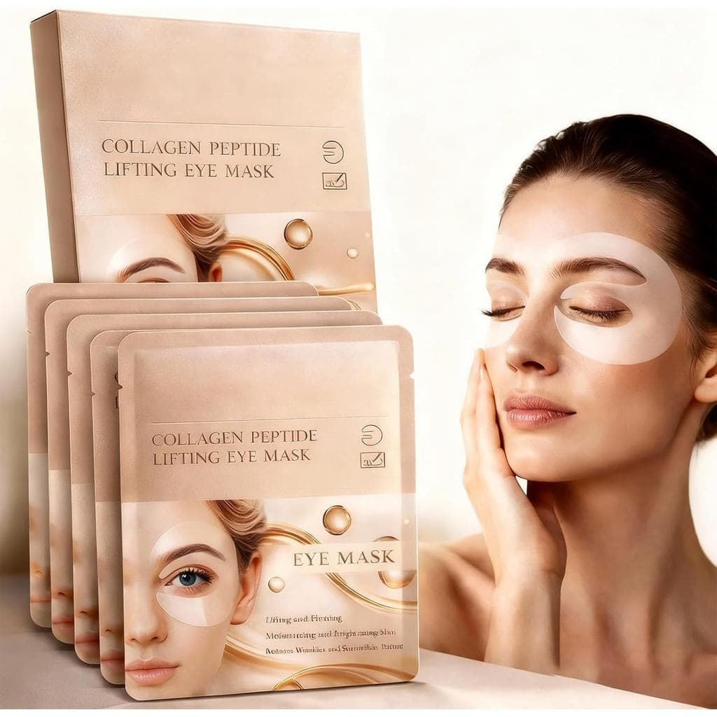 Máscara para os olhos GlowHaven, 5 pares, contém bio-colágeno, complexo de peptídeos e vitamina C. Máscaras para os olho