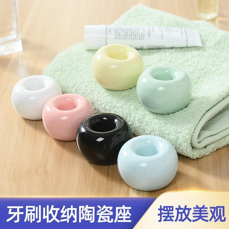 Japonês simples criativo cerâmica escova de dentes titular lugar Base titular do toalete doméstico banheiro perfuração-l