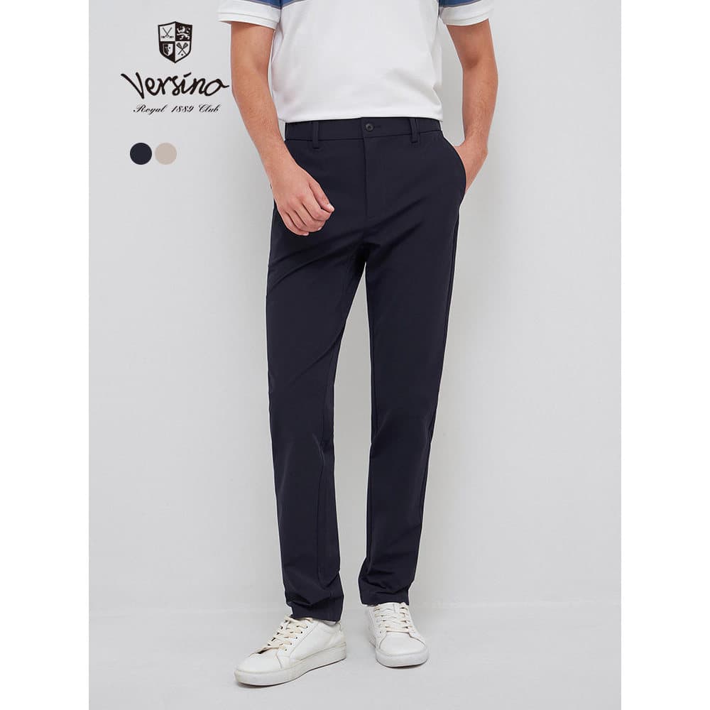 Versino versão masculina primavera novo estilo não é fácil de empilhar calças casuais masculinas fáceis de cuidar calças