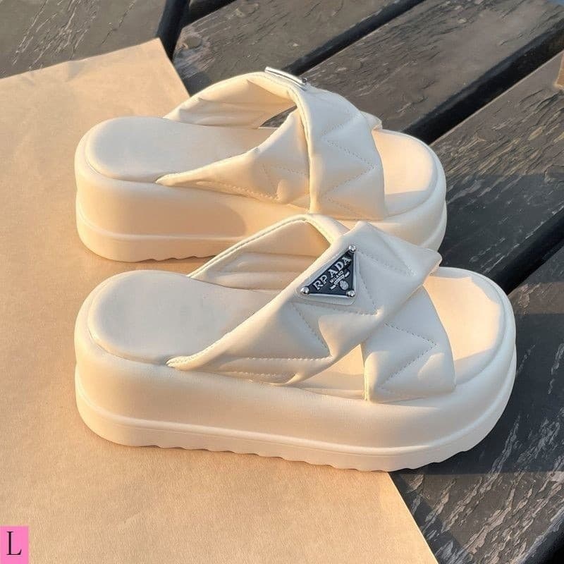 Sandálias de Plataforma com Sola Grossa para Mulheres, Moda de Verão 2024, Novos Sapatos, Novo Estilo Floral com Tiras C
