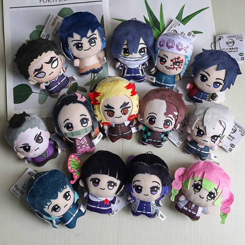 Novo Brinquedo de Pelúcia de Anime Demon Slayer de 10cm Tomioka Giyu Kamado Tanjirou Kamado Nezuko Agatsuma Zenitsu Shin