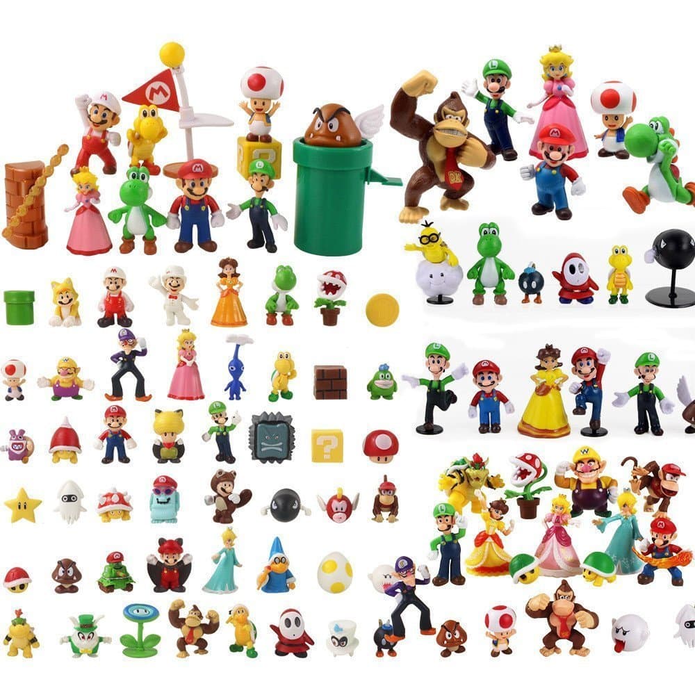 18 unidades/48 unidades/conjunto Jogo Super Mario Bros. Luigi Yoshi Bowser Koopa Sapo P na ssego Burro Palha Wario Walui