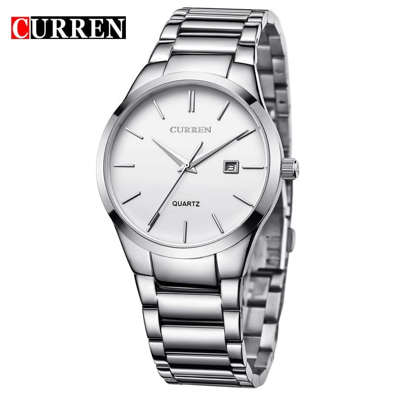 Relógio Masculino CURREN Original em Aço Inoxidável, Mostrador Pequeno, Estilo Casual Esportivo, Quartz, À Prova D'Água,