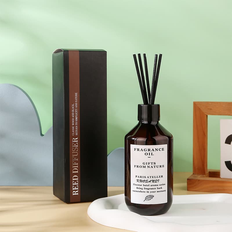 Fabricante estilo nórdico aromaterapia sem fogo interior Rattan fragrância ambientador marrom grande capacidade incenso