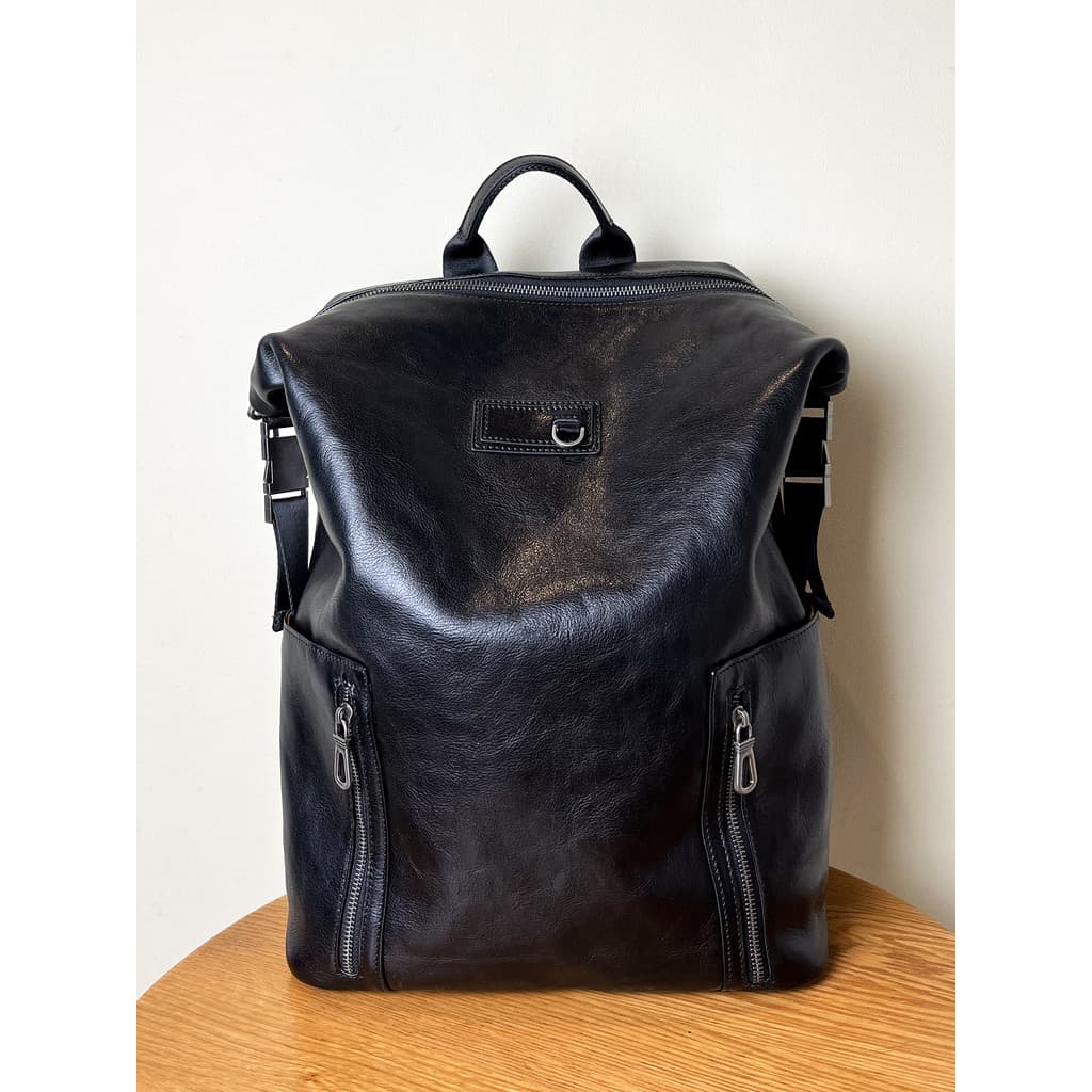 High-End couro genuíno mochila masculina primeira camada de couro de grande capacidade moda viagem saco de escola de cou