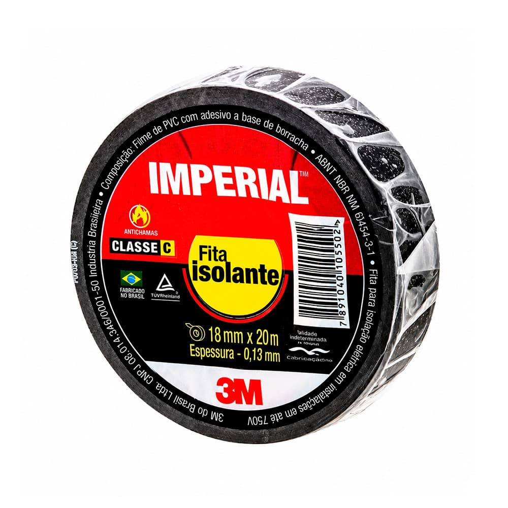 Fita Isolante Preta 18mm x 20m 3M Imperial HB004216360