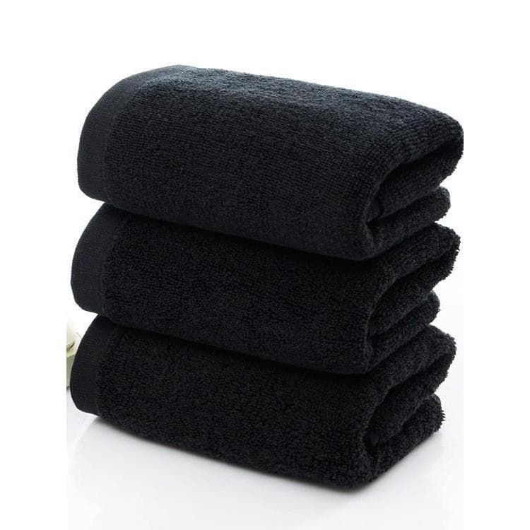 Toalha resistente à sujeira para homem, toalha preta de algodão, cor grossa, preto, yan yan, toalha de rosto