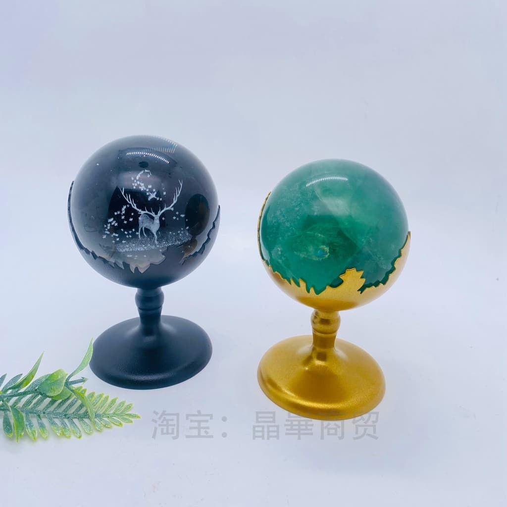 Bola de cristal bola de vidro cascalho desmagnetização pulseira criativa armazenamento terra copo em forma de Base ornam